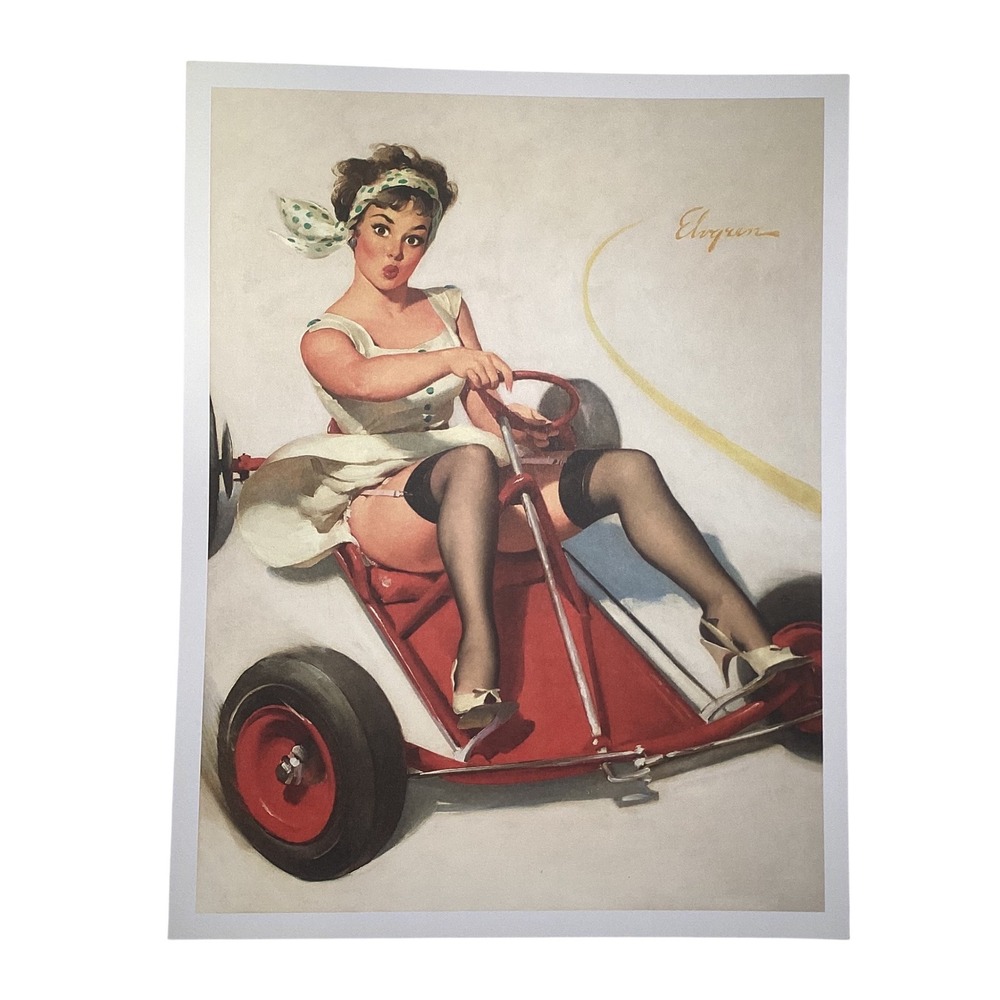 Taschen Pin-Up Girl Driving Red Go-Kart Print